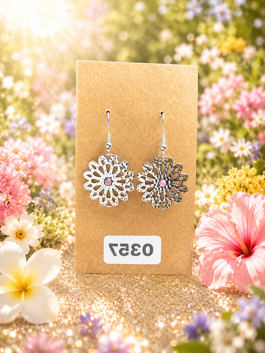 Custom Earring - Garden Mantra - Pink