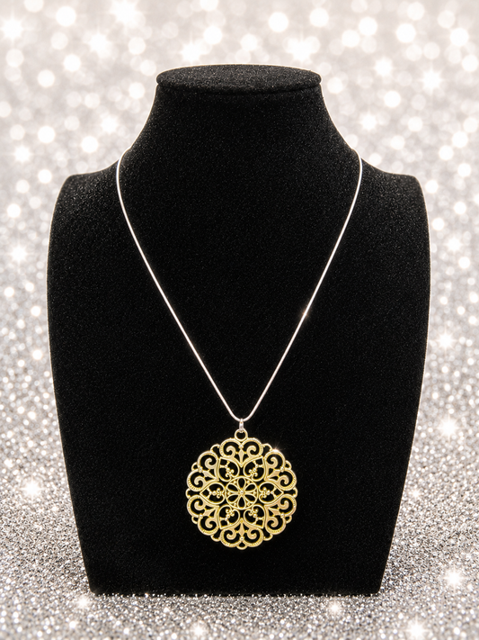 Custom Necklace - MANDALA Effect - Yellow