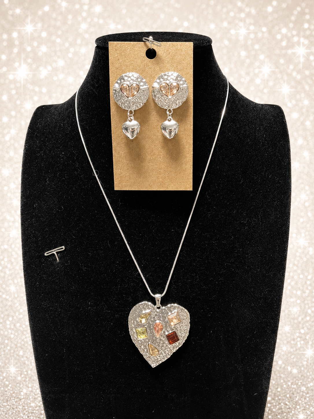 Custom Necklace - Hearts - Brown