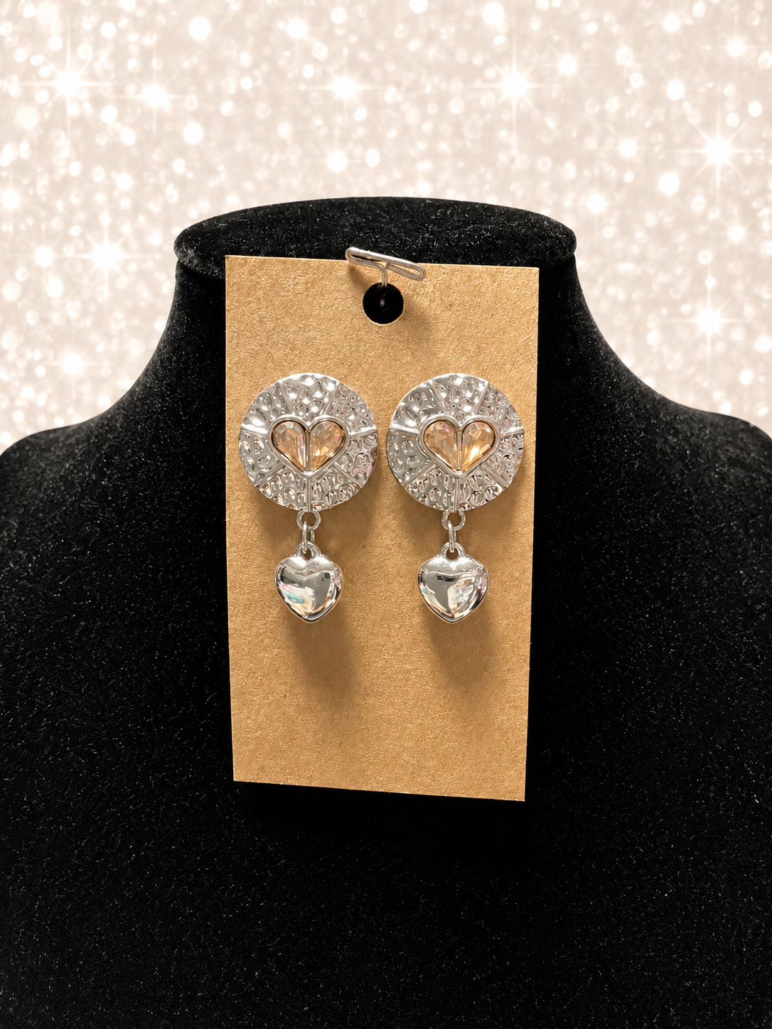 Custom Earrings - Hearts - Brown