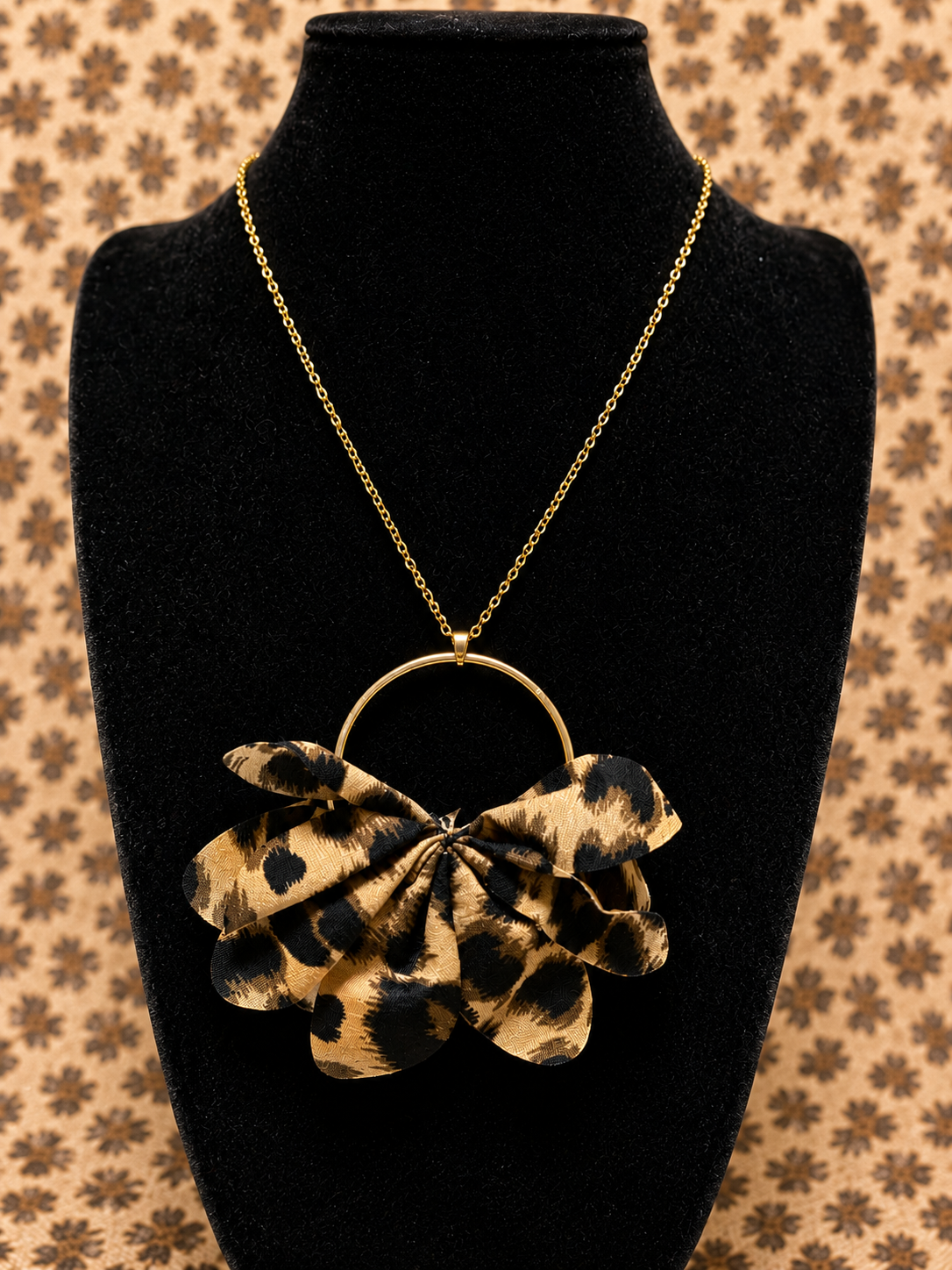 Custom Necklace - Charming Cheetah - Gold