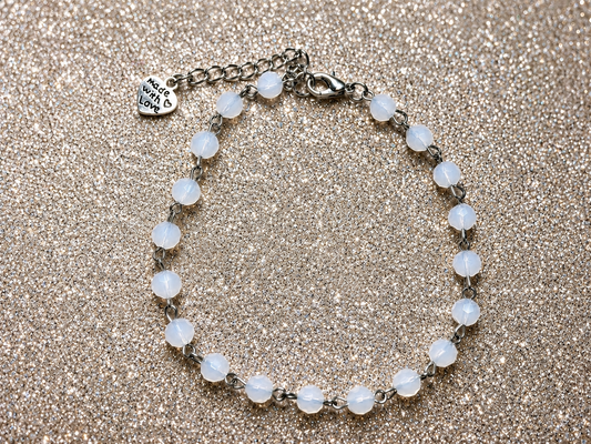 Custom Anklets - Beaded Anklet - White
