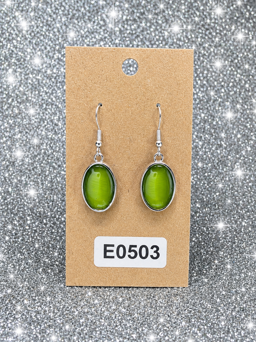Custom Earrings - Dewy Disposition - Green