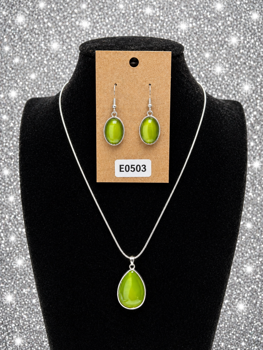 Custom Earrings - Dewy Disposition - Green