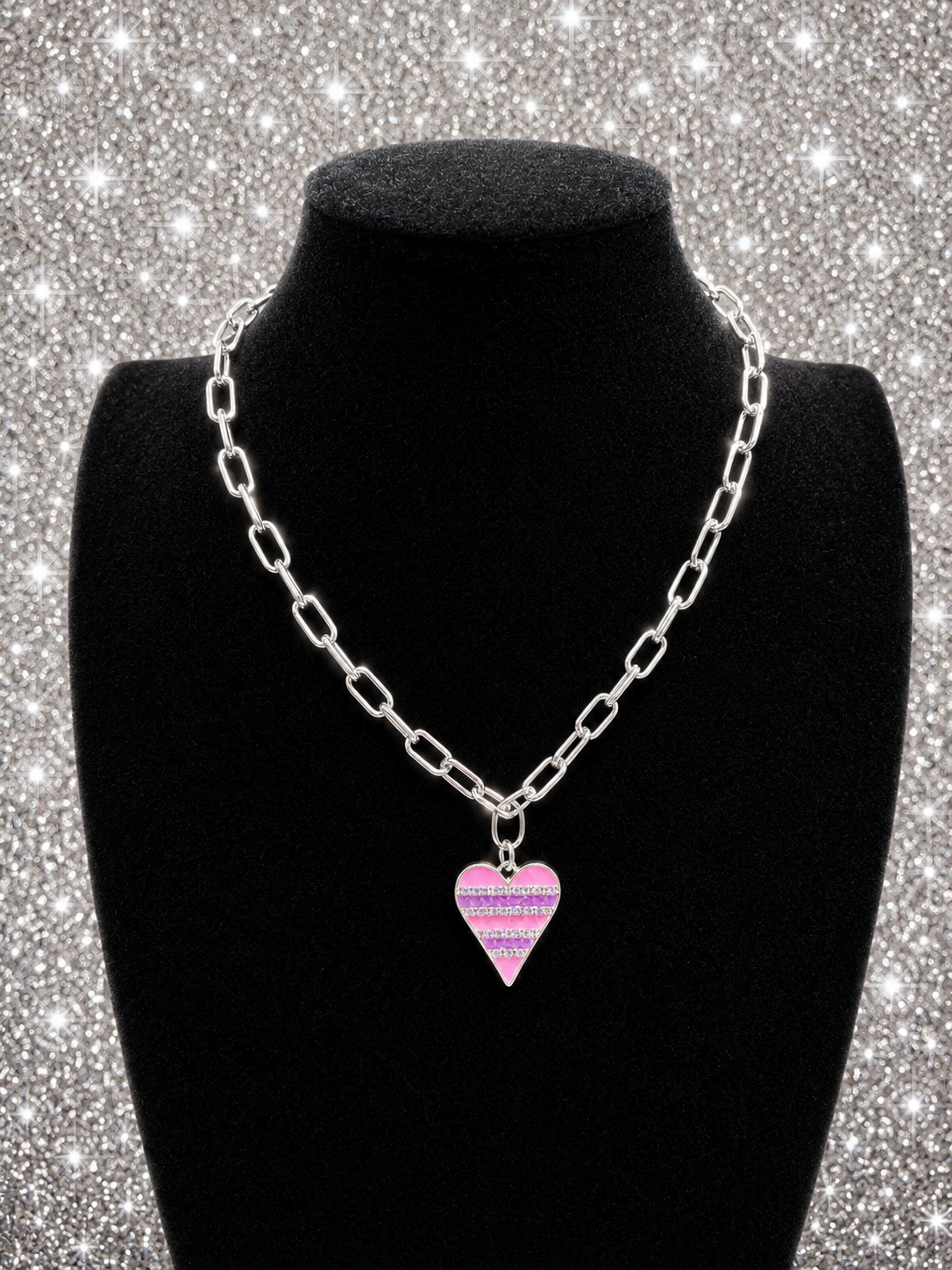 Custom Necklaces - Heart Necklace - Purple