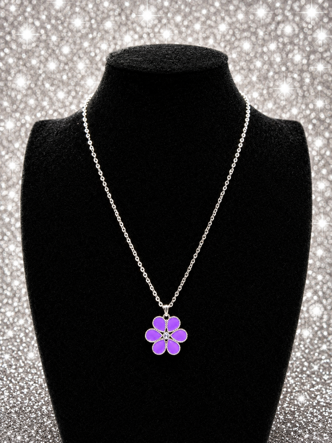 Custom Necklaces - Flower Necklace - Purple