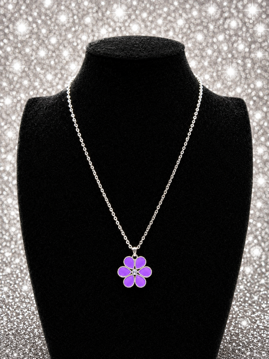 Custom Necklaces - Flower Necklace - Purple