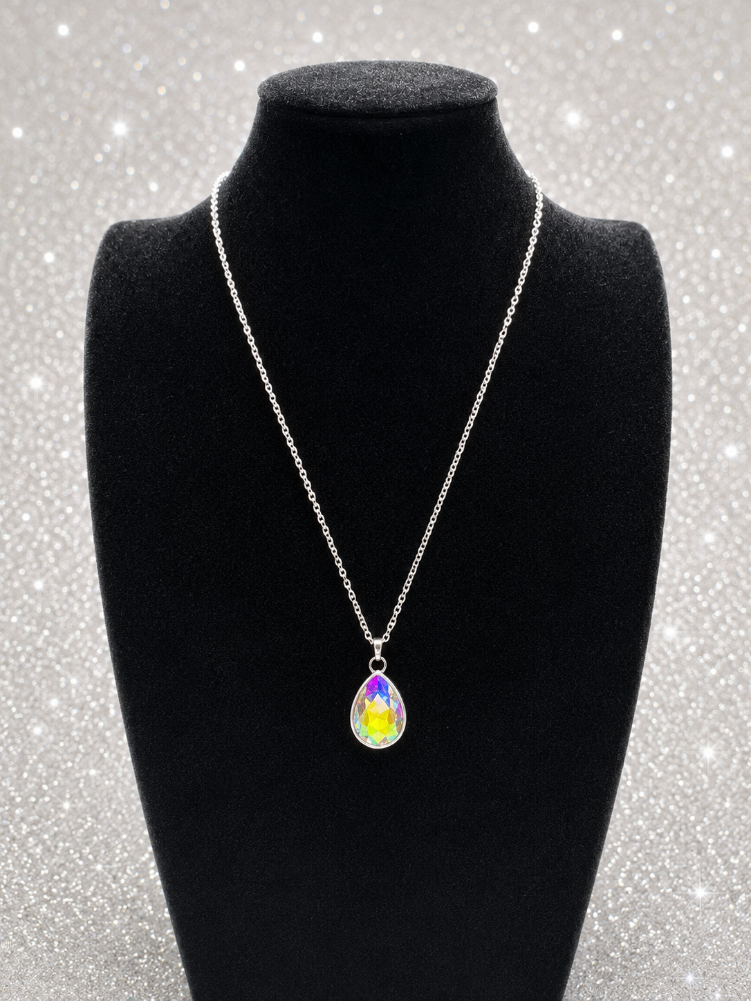 Custom Necklace - Teardrop - Iridescent