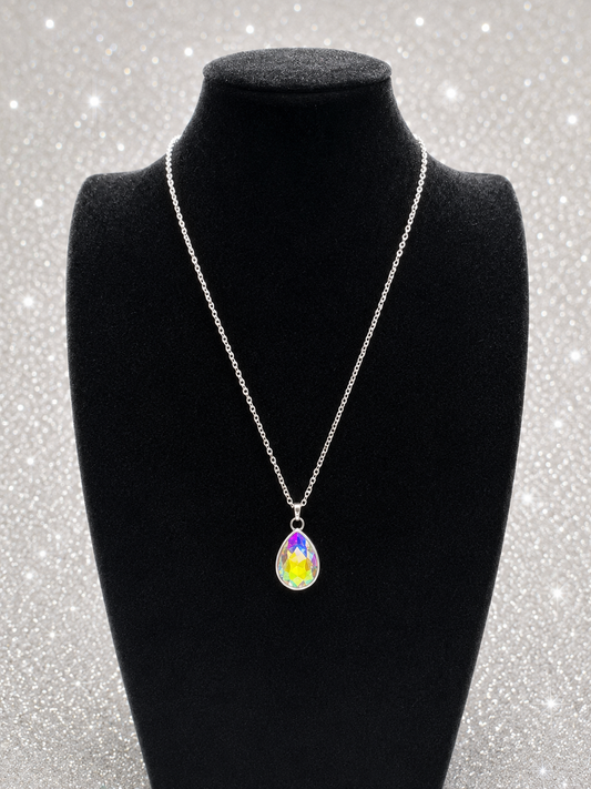 Custom Necklace - Teardrop - Iridescent
