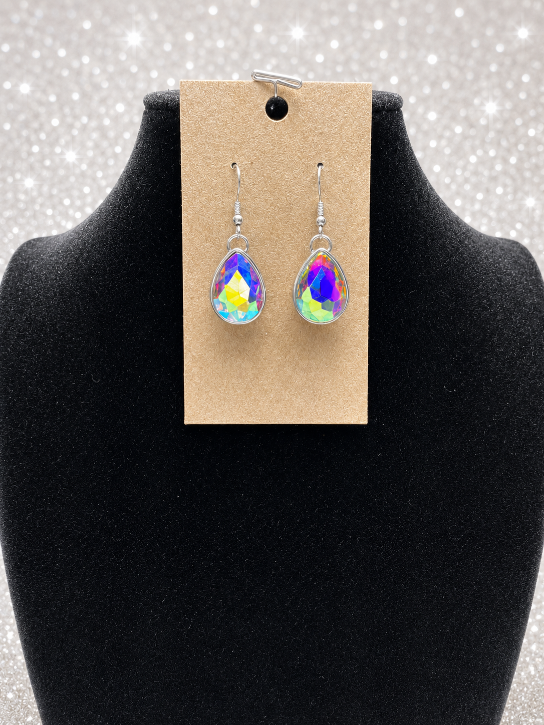Custom Earrings - Teardrop - Iridescent