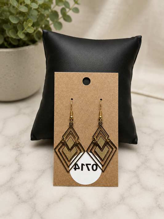 Diamond Shaped Earrings - Gold