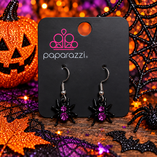 Spider Earring - Purple
