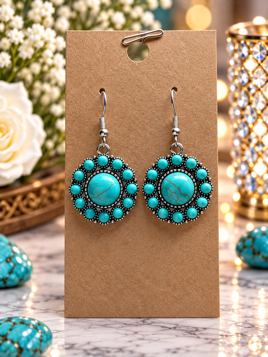 Custom Earrings - Saguaro Sanctuary - Blue