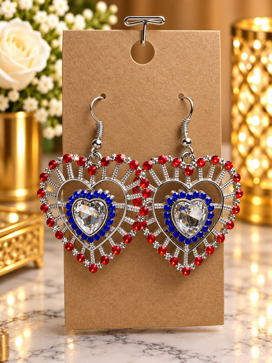 Custom Earrings - Patriotic Pattern - Multi