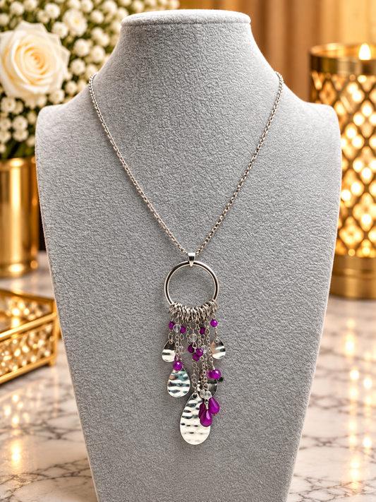 Custom Necklace - Dangle Necklace - Purple