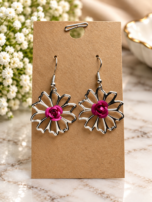 Custom Earrings - Rose Earrings - Pink