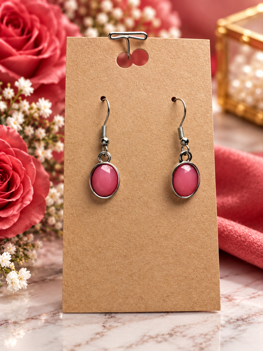 Custom Earrings - Small Acrylic Earrings - Pink