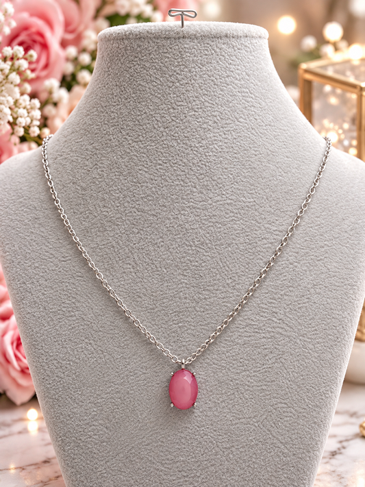 Custom Necklaces - Small Acrylic Necklace - Pink