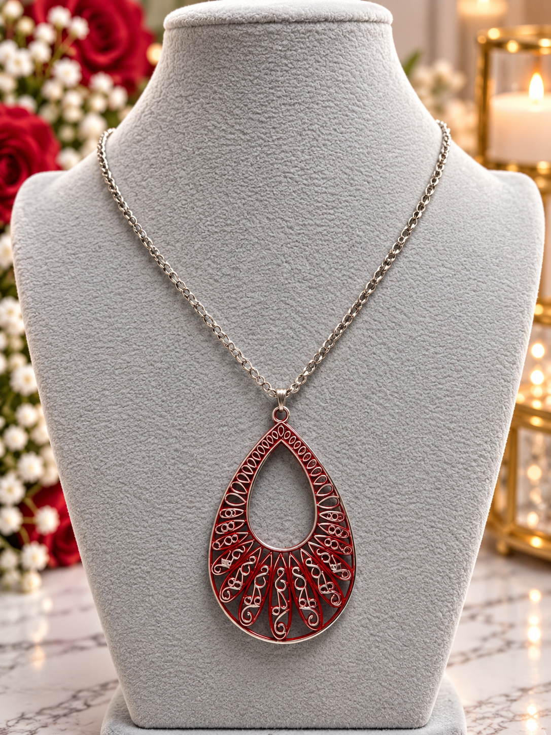 Custom Necklace - Flamingo Flamenco - Red