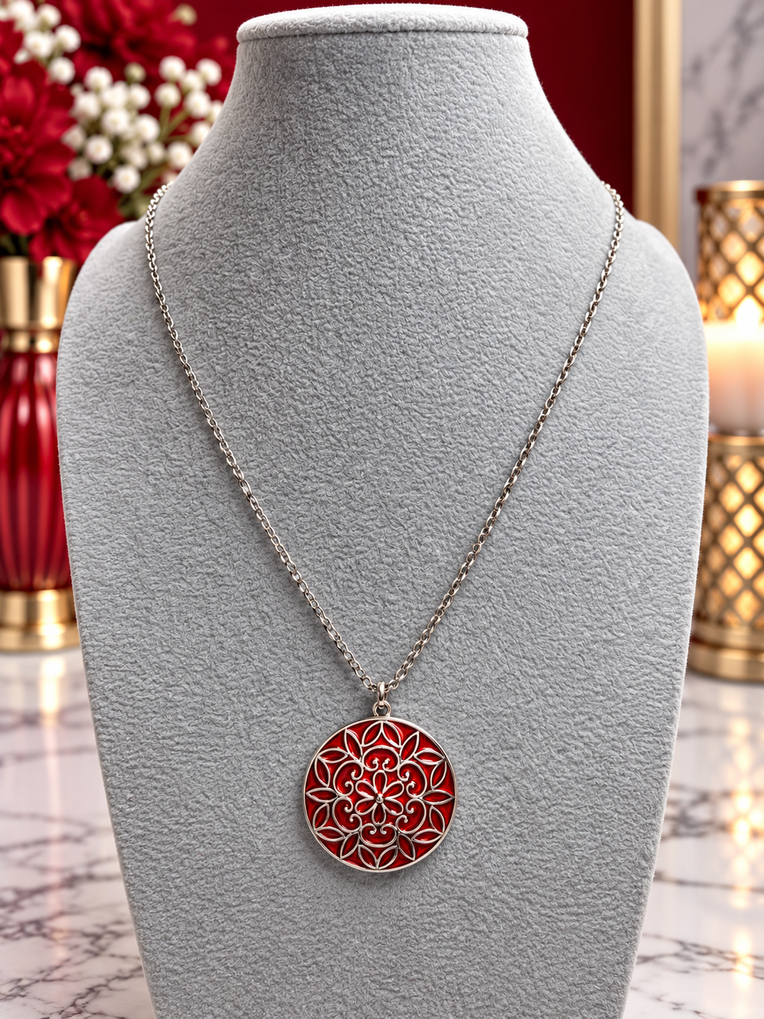 Pendant Necklace - Red