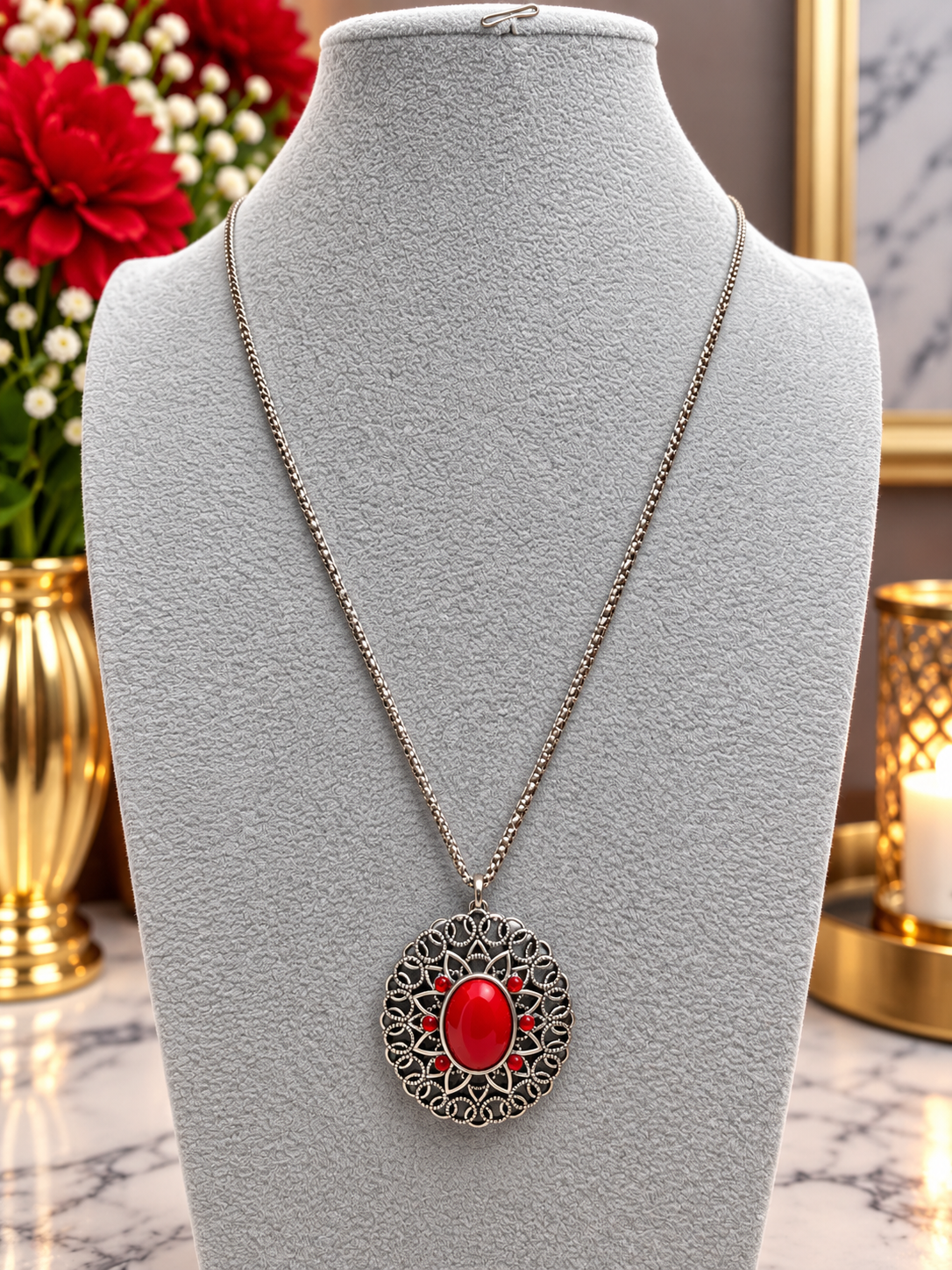 Custom Necklaces - Solar Stunner - Red