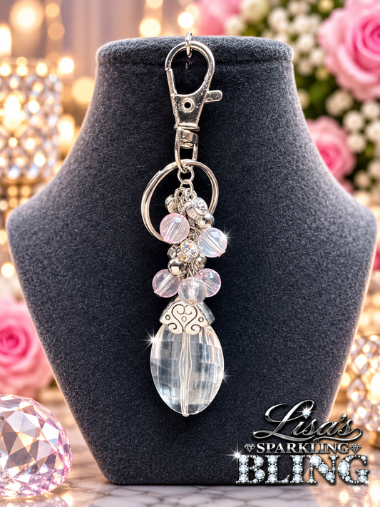 Bag Charm - Crystal Cascade - White